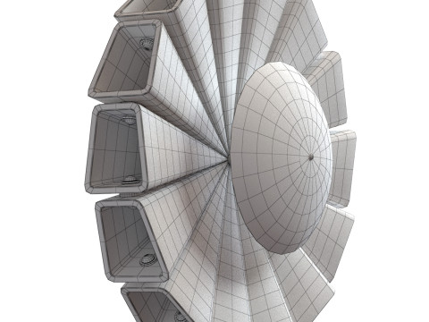 Polaris Flushmount wall sconce Bianco Light 3D Model