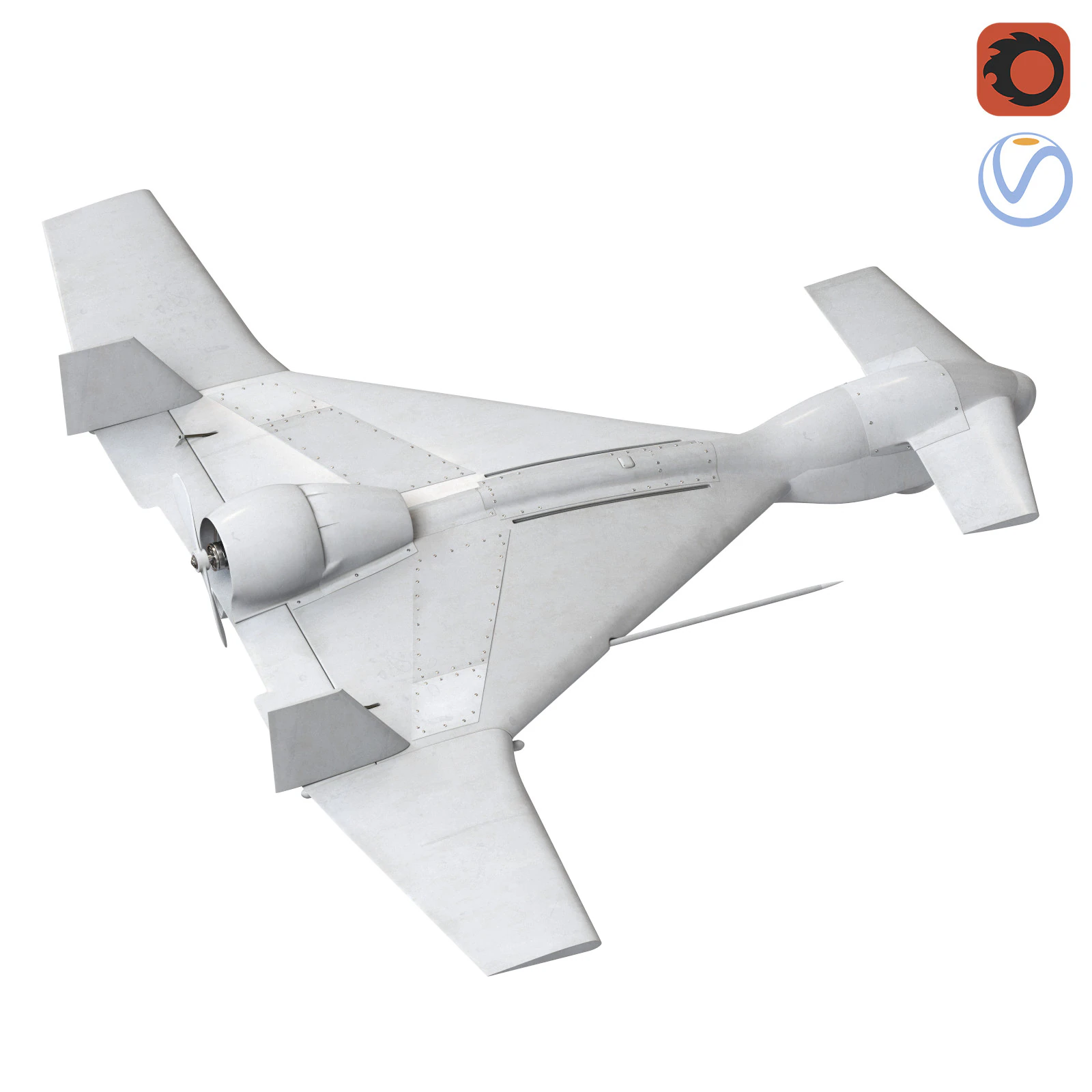 IAI Harop UAV loitering munition Drone 3D Model .c4d .max .obj .3ds .fbx .stl .blend 