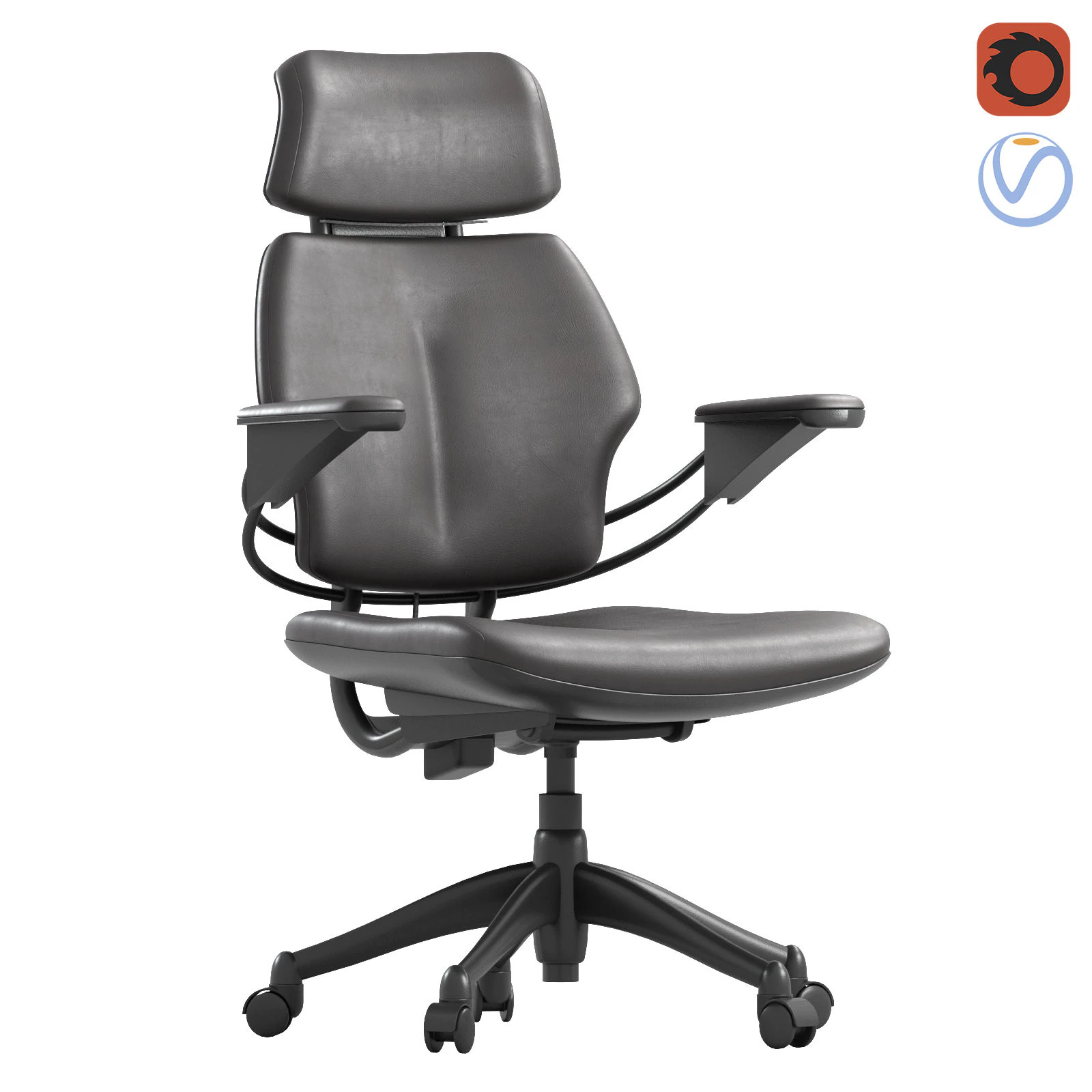 Humanscale Freedom Chair with Headrest 3D Model .c4d .max .obj .3ds .fbx .stl .blend 