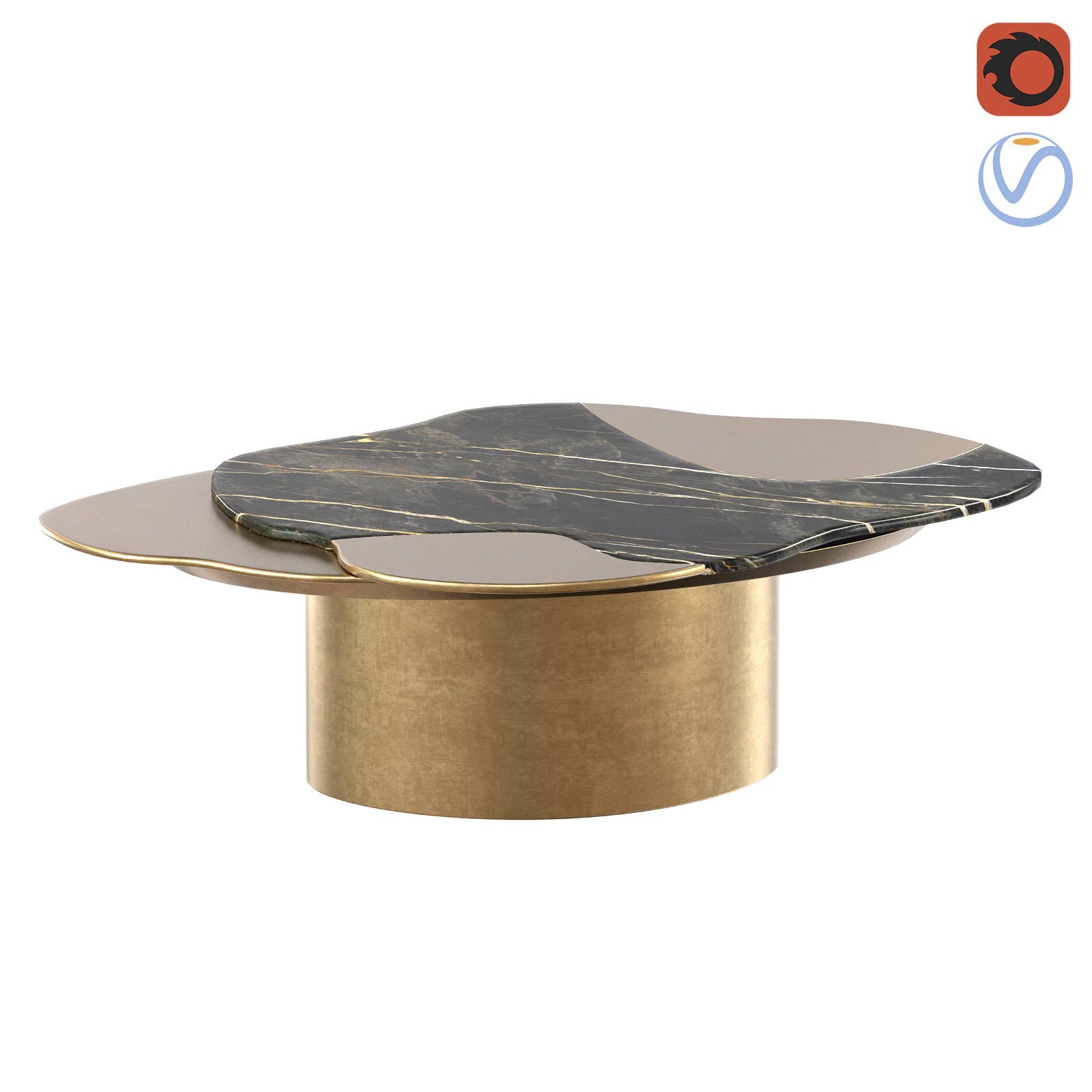 Vincenzo De Cotiis bronze Coffee Table 3D Model .c4d .max .obj .3ds .fbx .stl .blend 