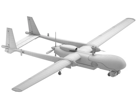 UAV Heron TP Israel Aerospace Industries drone 3D Model