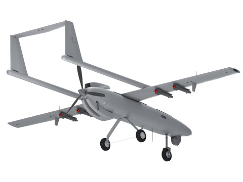 Iranian Drone Mohajer-6 Grey 3D Модель