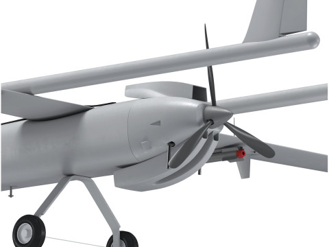 Iranian Drone Mohajer-6 Grey 3D Модель
