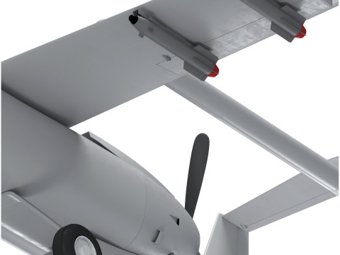 Iranian Drone Mohajer-6 Grey 3D Модель