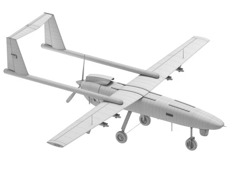 Iranian Drone Mohajer-6 Grey 3D Model