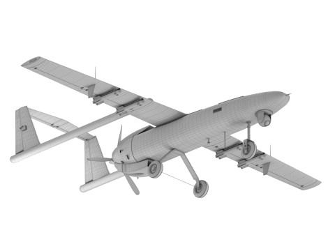 Iranian Drone Mohajer-6 Grey 3D Модель