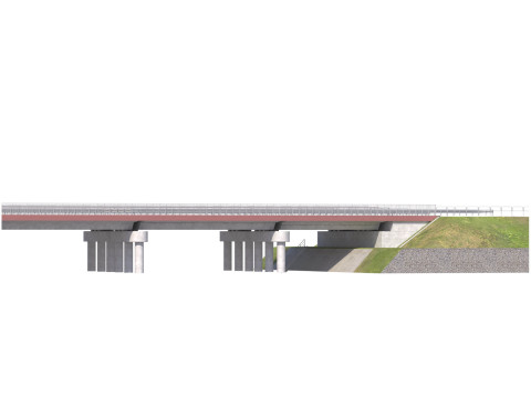 High detailed 4 lane bridge over the main road 3Dモデル