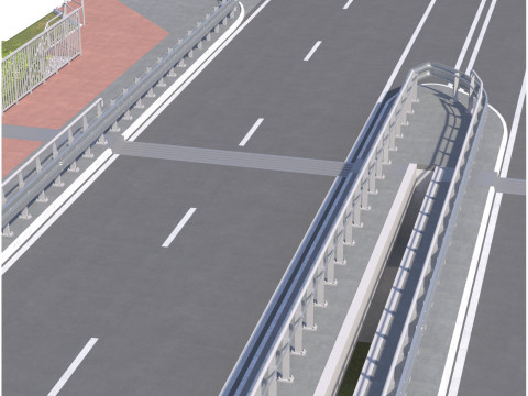 High detailed 4 lane bridge over the main road 3Dモデル