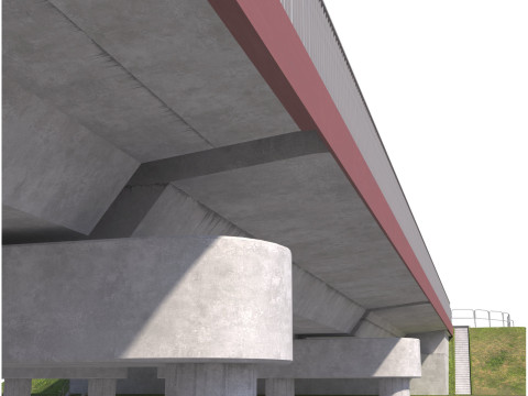 High detailed 4 lane bridge over the main road 3Dモデル