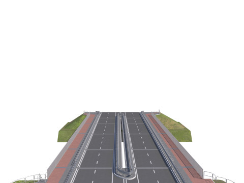 High detailed 4 lane bridge over the main road 3Dモデル