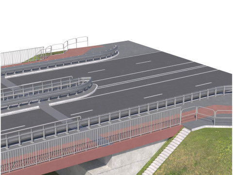 High detailed 4 lane bridge over the main road 3Dモデル