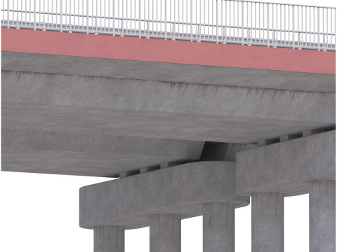 High detailed 4 lane bridge over the main road 3Dモデル