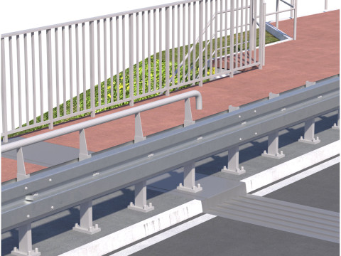 High detailed 4 lane bridge over the main road 3Dモデル