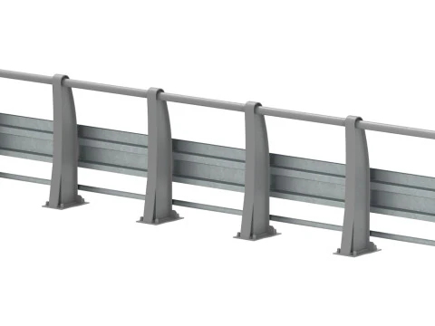 Road metal fence construction kit 01 3D Model