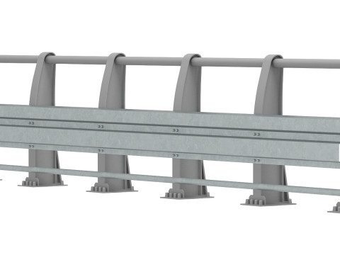 Road metal fence construction kit 01 3D Model