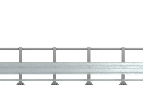 Road metal fence construction kit 01 3D Model