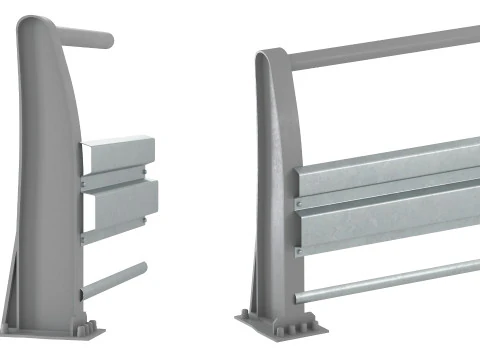 Road metal fence construction kit 01 3D Model