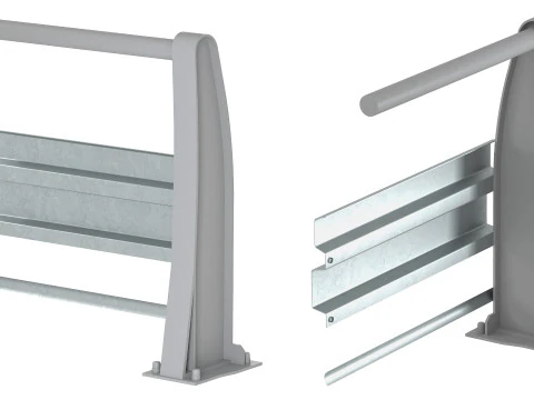 Road metal fence construction kit 01 3D Model