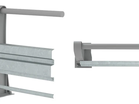 Road metal fence construction kit 01 3D Model