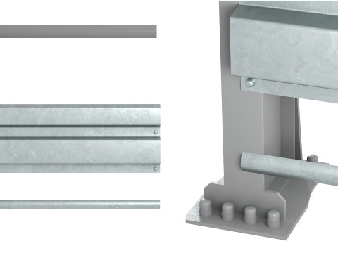 Road metal fence construction kit 01 3D Model