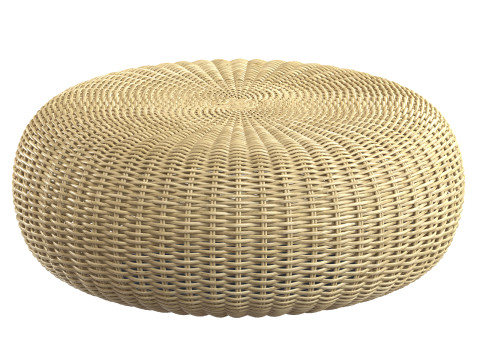California beige round pouf 3D Model