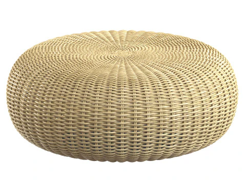 Pouf rotondo beige California Modello 3D