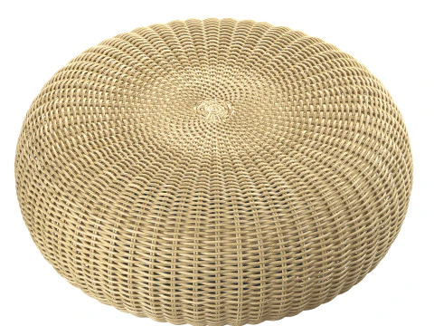 Pouf rotondo beige California Modello 3D