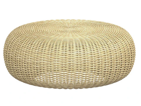 Pouf rotondo beige California Modello 3D