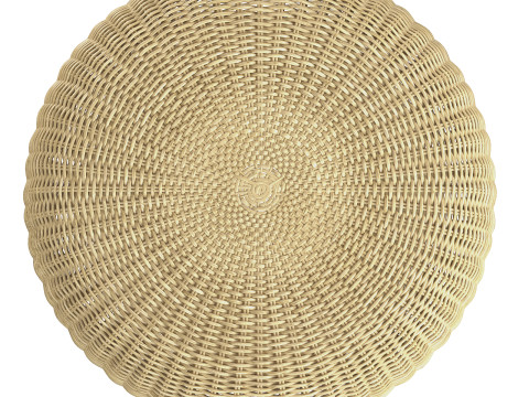 California beige round pouf 3D Model
