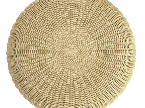 Pouf rotondo beige California Modello 3D