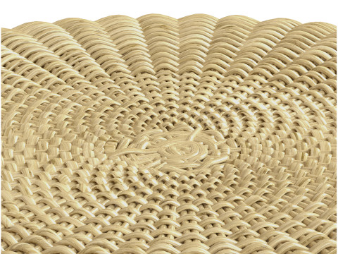 California beige round pouf 3D Model