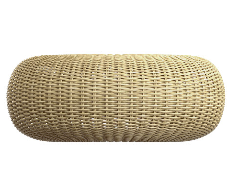 California beige round pouf 3D Model