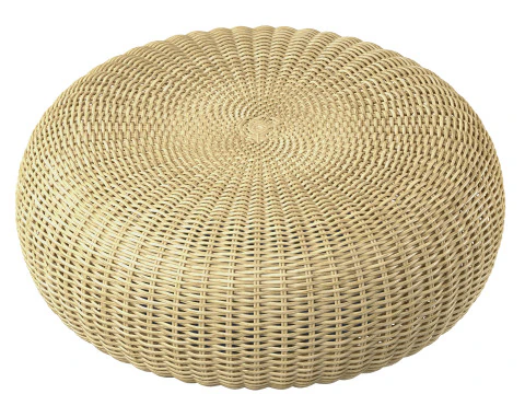 Pouf rotondo beige California Modello 3D
