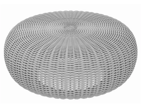 Pouf rotondo beige California Modello 3D