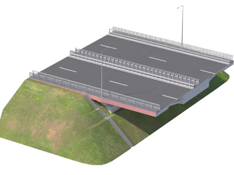 Bridge span suspension structure construction kit 3D Model