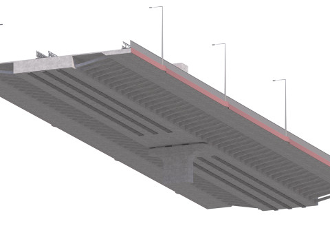Bridge span suspension structure construction kit Modèle 3D