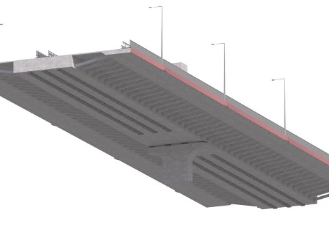 Bridge span suspension structure construction kit 3D Model