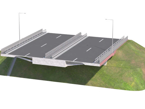 Bridge span suspension structure construction kit 3D Model