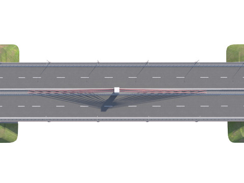 Bridge span suspension structure construction kit Modèle 3D