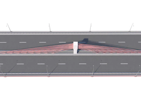 Bridge span suspension structure construction kit 3D Model