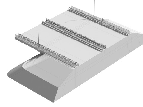 Bridge span suspension structure construction kit Modèle 3D