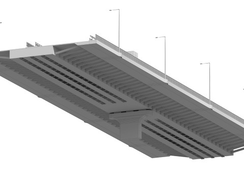 Bridge span suspension structure construction kit Modèle 3D