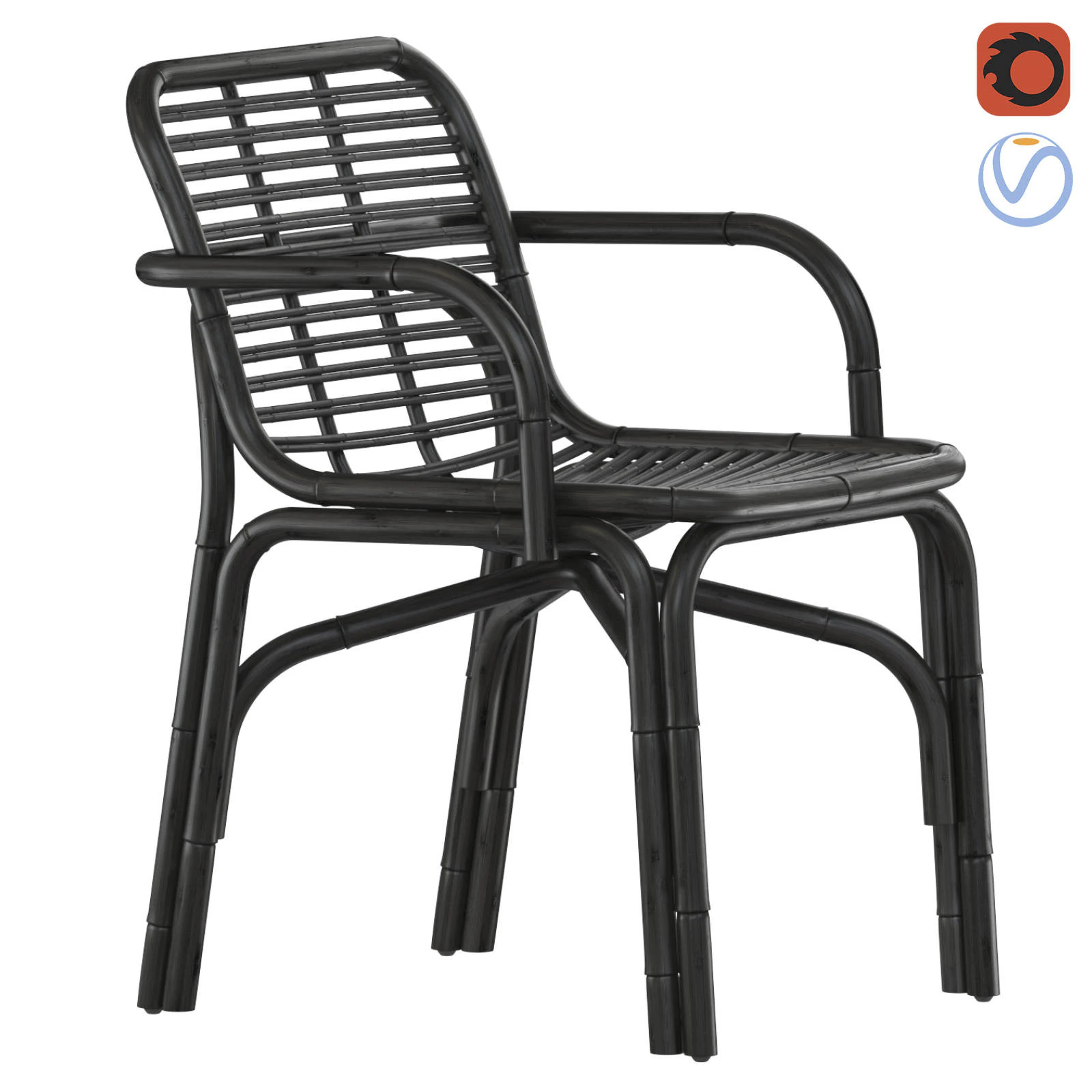 Poltrona Black Peak INDOOR rattan Cane-line Modello di stampa 3D .c4d .max .obj .3ds .fbx .stl .blend 