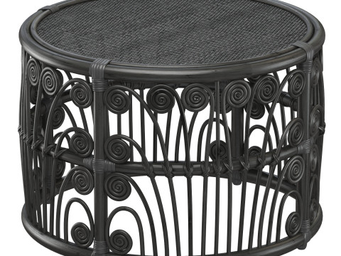 Black Bamboo Round table with rattan tabletop Modelo de impresión 3D
