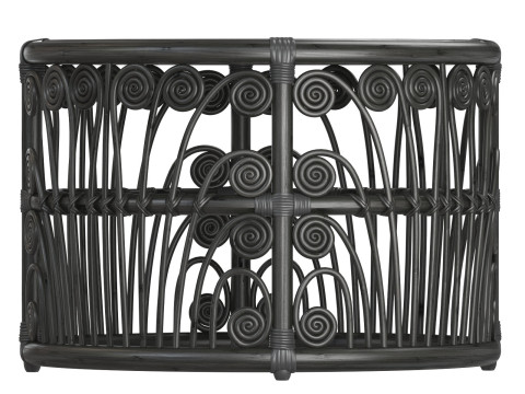 Black Bamboo Round table with rattan tabletop Modelo de impresión 3D