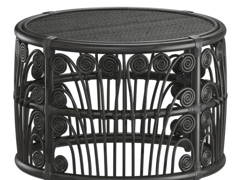Black Bamboo Round table with rattan tabletop Modelo de impresión 3D