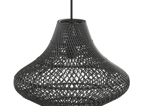 Pasadena Rattan Ceiling Tulip Skirt Black Lamp 3D Baskı Modeli