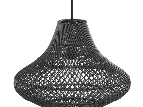 Pasadena Rattan Decken-Tulpenrock, schwarze Lampe 3D Druckmodell