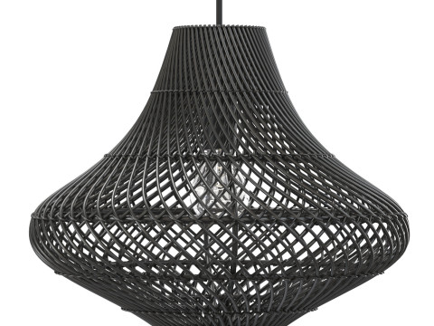 Pasadena Rattan Ceiling Tulip Skirt Black Lamp 3D Baskı Modeli