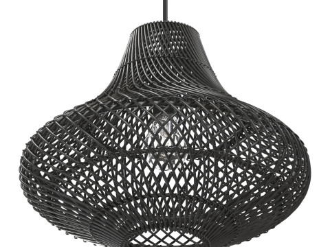 Pasadena Rattan Ceiling Tulip Skirt Black Lamp 3D Baskı Modeli